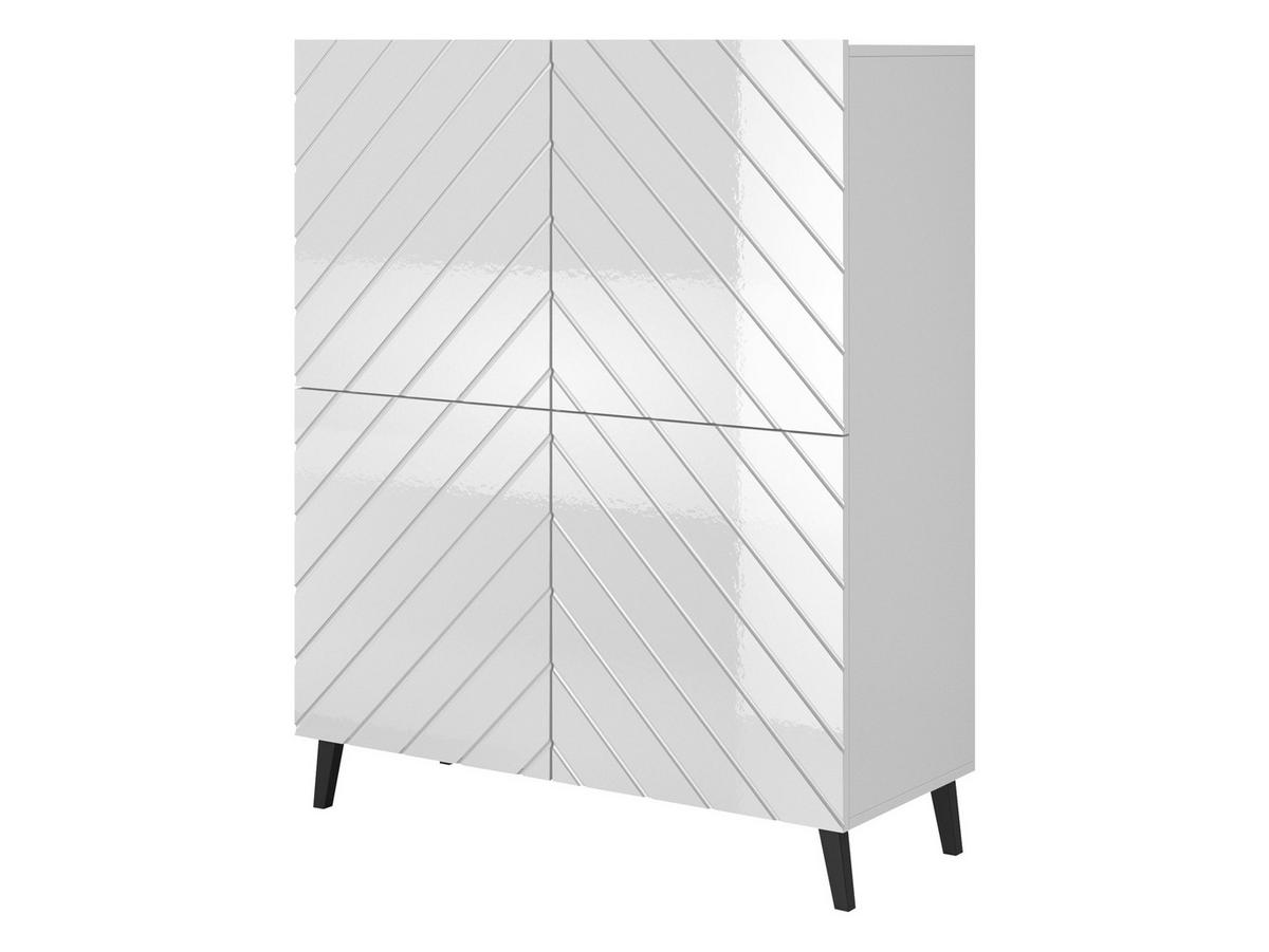 KOMMODE Abeto 100 - Schwarz Hochglanz/Schwarz, Holzwerkstoff/Kunststoff (101/122/40cm) - MIRJAN24