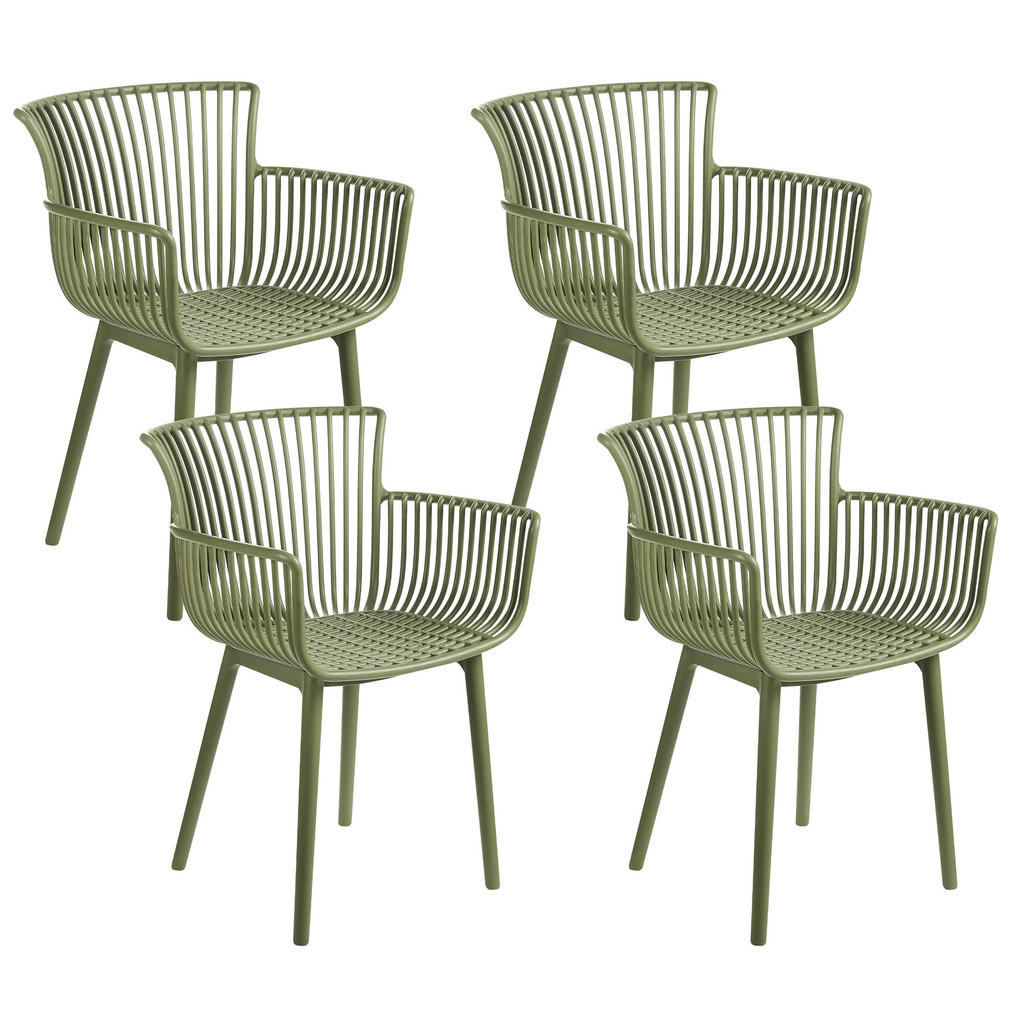 SCAUN DE GRĂDINĂ set de 4 verde Pesaro