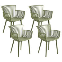 SCAUN DE GRĂDINĂ set de 4 verde Pesaro - verde, material plastic (58/84/45cm) - Beliani