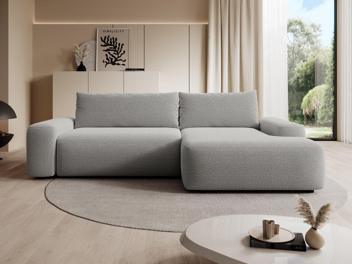 ECKSOFA LOOP Grau 264x162x87 cm - Grau, Textil (264/162cm) - FURNLUX