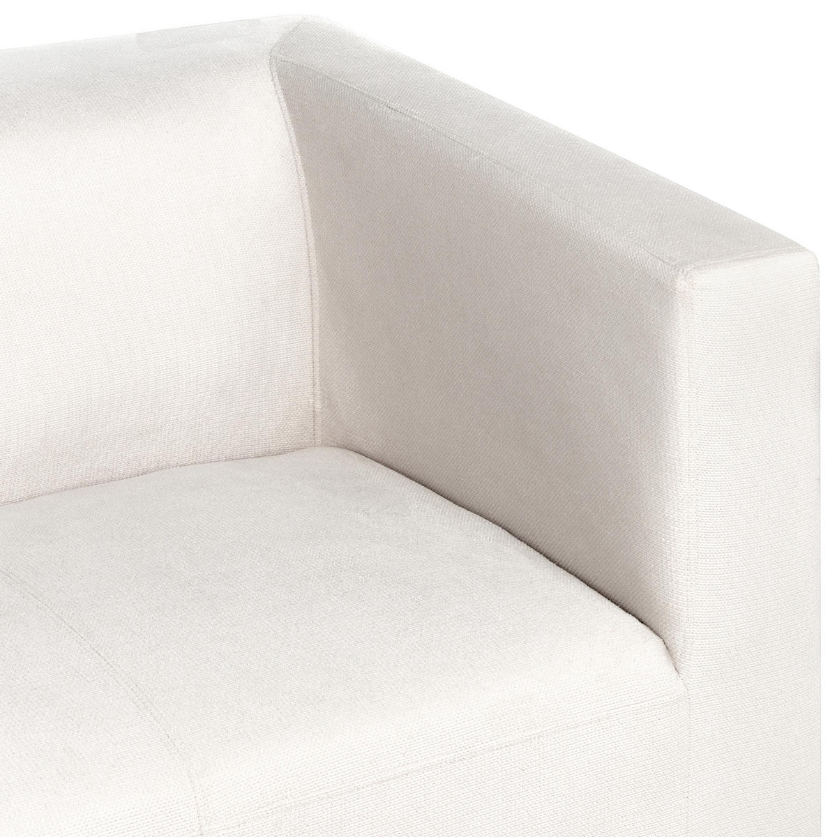 3-SITZER-SOFA Stoff cremeweiß Floro - Silberfarben/Weiß, Textil (179/74/83cm) - Beliani