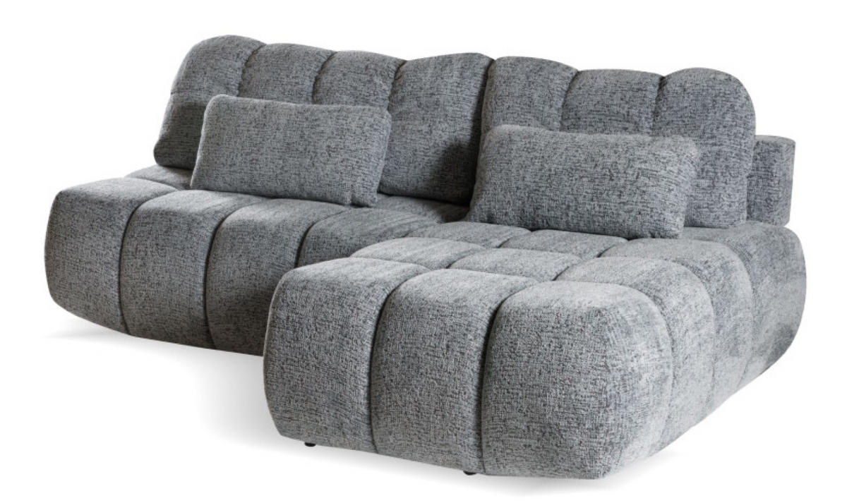 ECKSOFA ARON Rechts Ohne Armlehnen Mit Schlaffunktion - Grau, Textil (172/225cm) - Sepro Meble