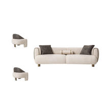 SITZGARNITUR Artemis Stellvariante:3+1+1 - Beige, Holz/Textil (250/75/95cm) - Villa Möbel