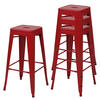 BARHOCKER 4er-Set Sitzhöhe 77cm Metall Industriedesign stapelbar Rot - Rot, Metall (43/77/43cm) - PROREGAL