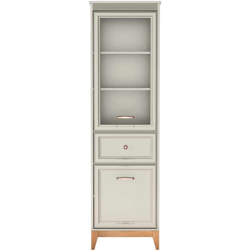 VITRINE Charlott mit 1 Schublade und 2 Türen - Kaschmir/Eiche Artisan, Holz/Holzwerkstoff (55/193/40.5cm) - Beautysofa