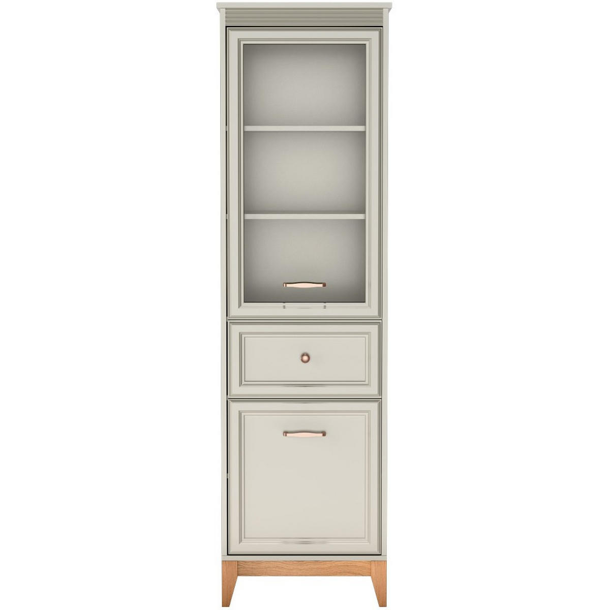 VITRINE Charlott mit 1 Schublade und 2 Türen - Kaschmir/Eiche Artisan, Holz/Holzwerkstoff (55/193/40.5cm) - Beautysofa