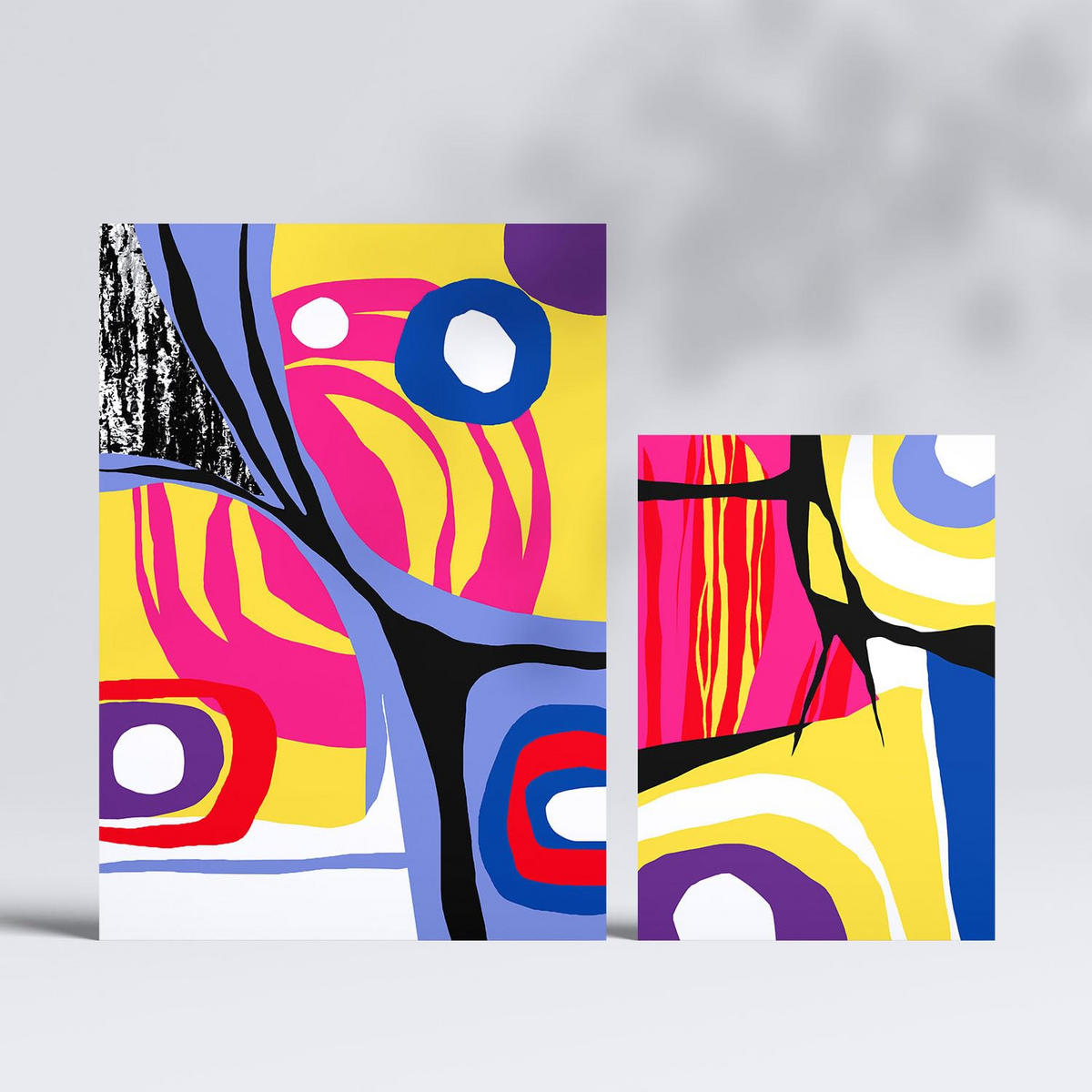 POSTER Set Mit 6 Lebendige Formen In Farbenfrohe Zusammenfassungen A3 & A4 Rahmenlos - Klar, Papier (29/3cm) - Nacnic