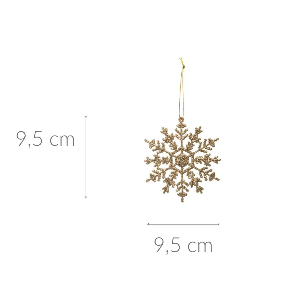 WEIHNACHTSANHÄNGER Glitzer-Schneeflocken 9,5/0,2/9,5 cm - Goldfarben, Kunststoff (0.2/9.5/9.5cm) - Atmosphera Createur d´interieur