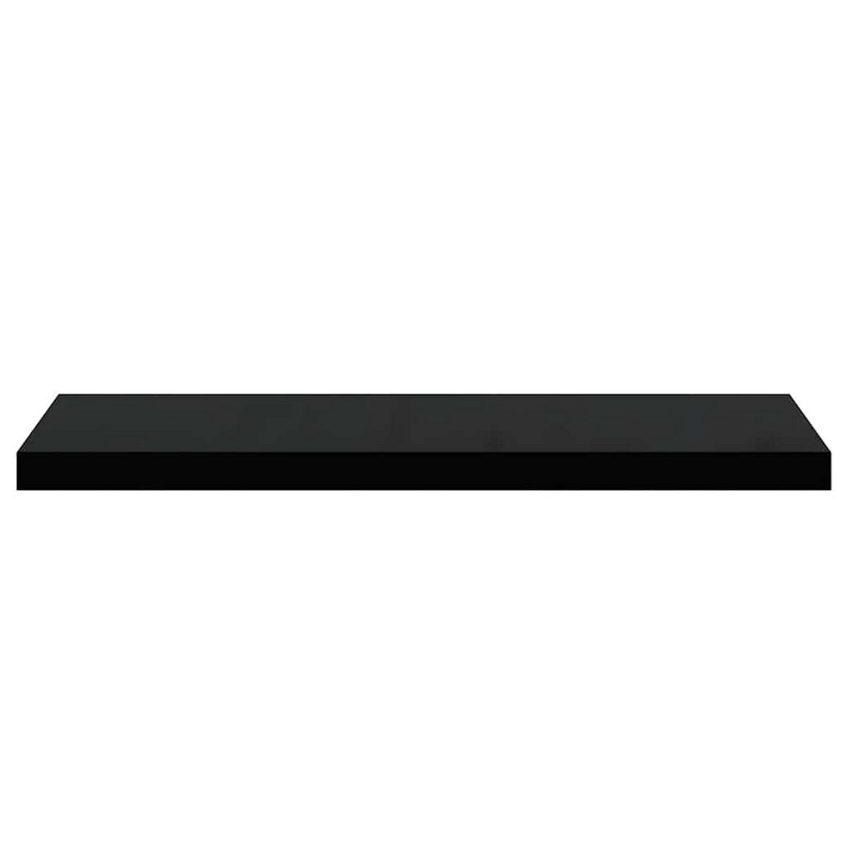 SCHWEBEREGALE 2er set Hochglanz-Schwarz 80/23,5/3,8 Cm Mdf - Schwarz Hochglanz, Holzwerkstoff (23.5/3.8/80cm) - vidaXL