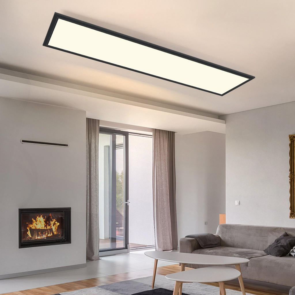 Thumbnail - Nettlife Led-Deckenleuchte, Schwarz, Metall, 30x1x120 cm, Lampen & Leuchten, Innenbeleuchtung, Deckenleuchten