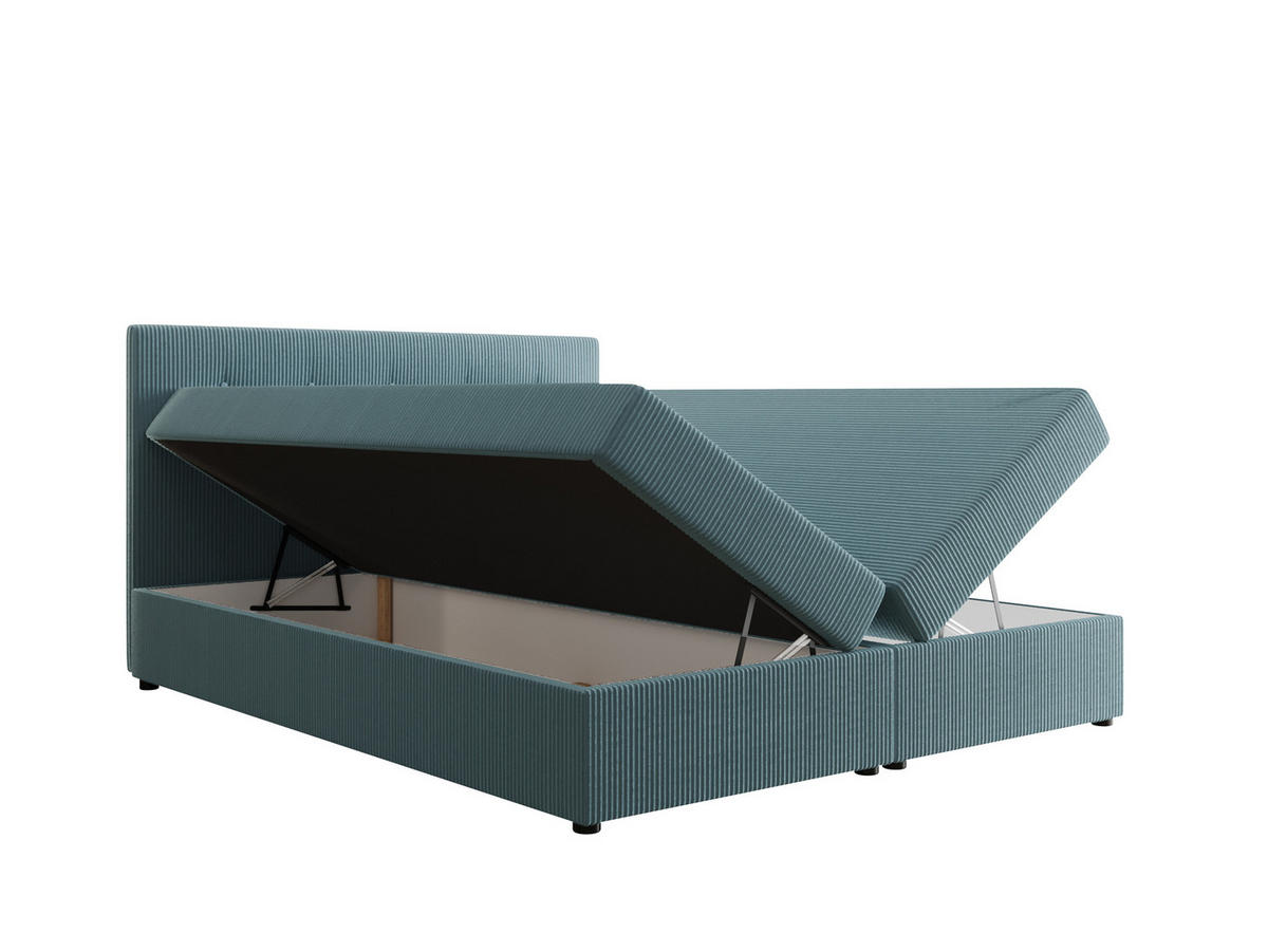 BOXBETT FADO 22 mit Matratze H3, Bonell und Topper 180x200 Zoom 14 - Hellblau, Holz/Textil (180/200cm) - Bedante