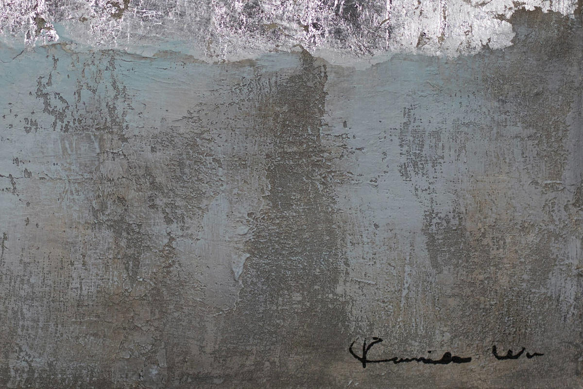 ACRYLBILD HANDGEMALT 80/80 cm - Grau, Holz/Textil (80/80cm) - KUNSTLOFT