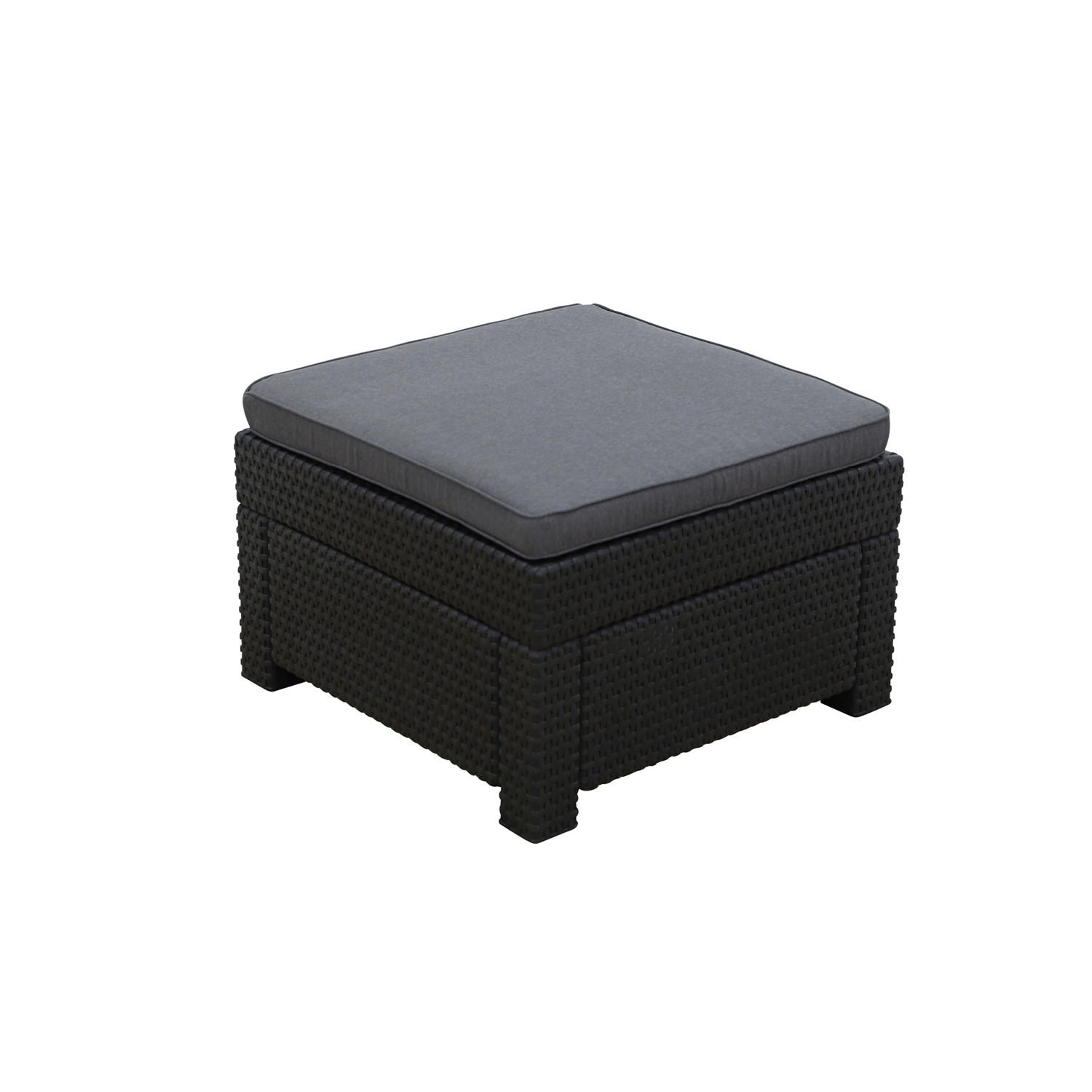 HOCKER Provence anthrazit mit Kissen in grau - Schwarz, Kunststoff (60/250/60cm) - Keter