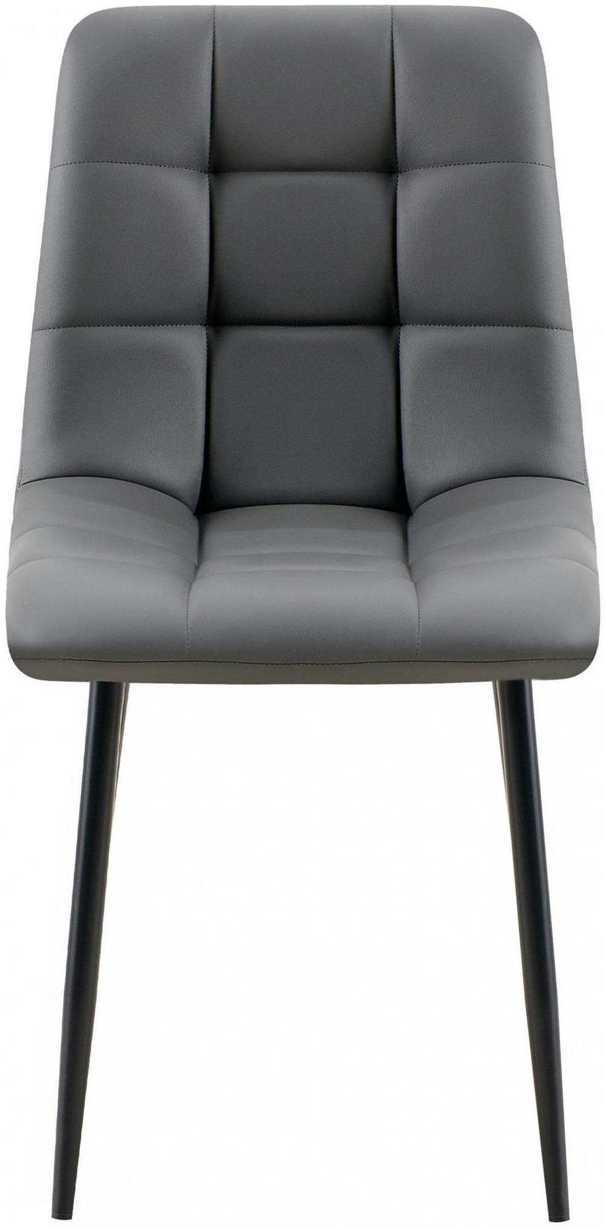 STUHL Lederlook Dunkelgrau - Dunkelgrau/Schwarz, Textil/Metall (45/84/55cm) - CLP