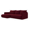 ECKSOFA mit Schlaffunktion Samt Stoff Rot - Bordeaux/Rot, Kunststoff/Textil (148/240cm) - Makamii