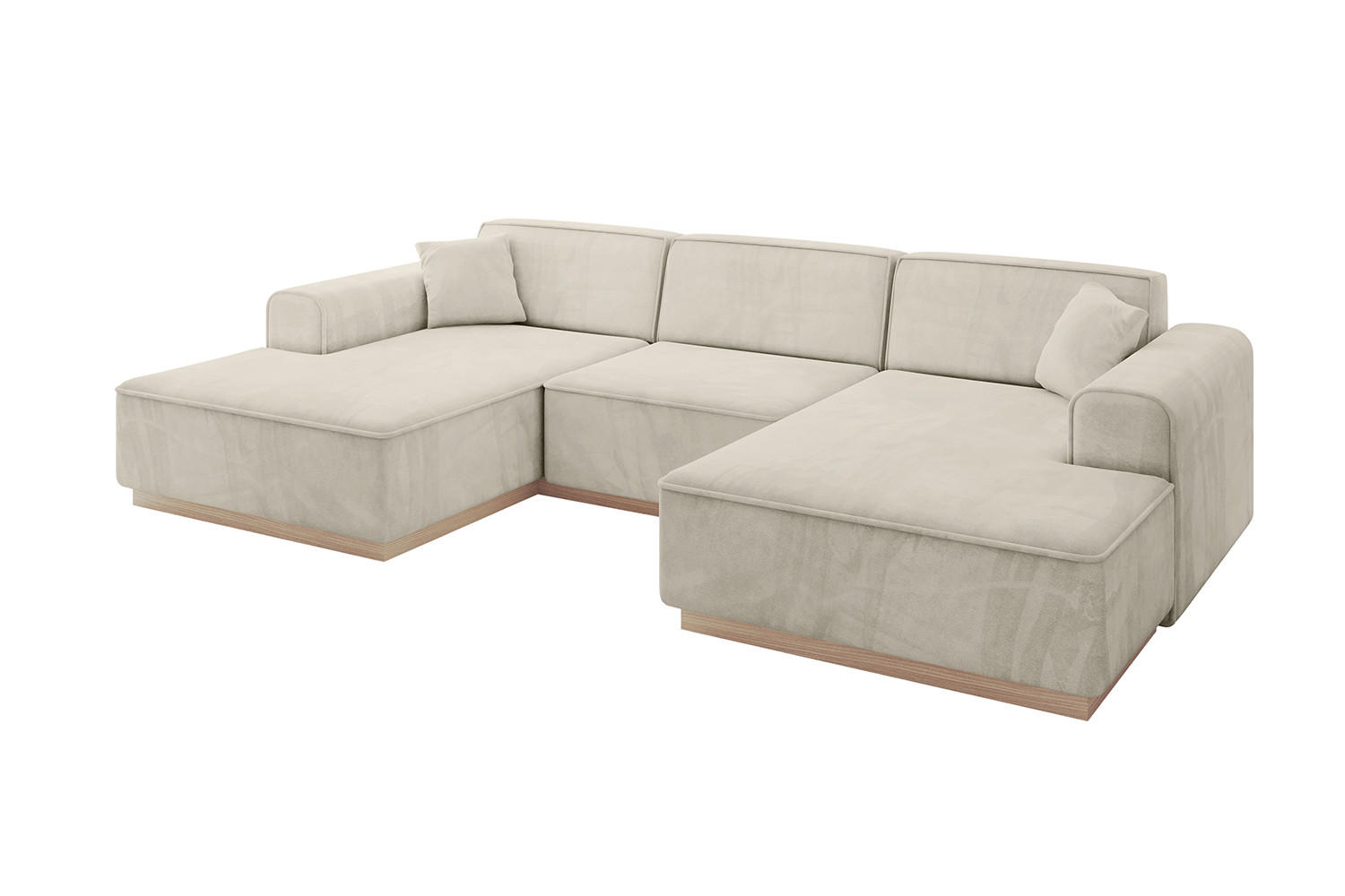 WOHNLANDSCHAFT IREA-U1 - 303x171x83 cm Dunkelgrau - Ecru, Holzwerkstoff/Textil (303/83/171cm) - ALTDECOR