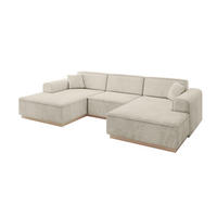 WOHNLANDSCHAFT IREA-U1 - 303x171x83 cm Dunkelgrau - Ecru, Holzwerkstoff/Textil (303/83/171cm) - ALTDECOR