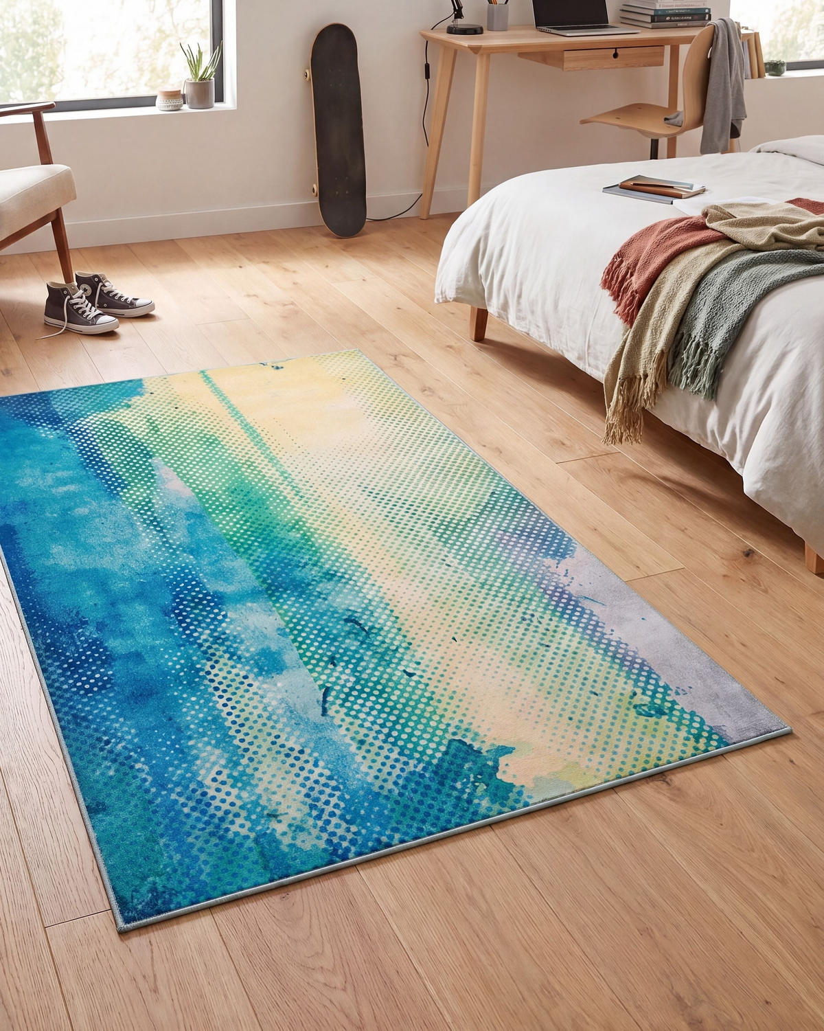 KURZFLOR-TEPPICH Susuz 150/80 cm - Blau, Kunststoff (80/150cm) - Beliani