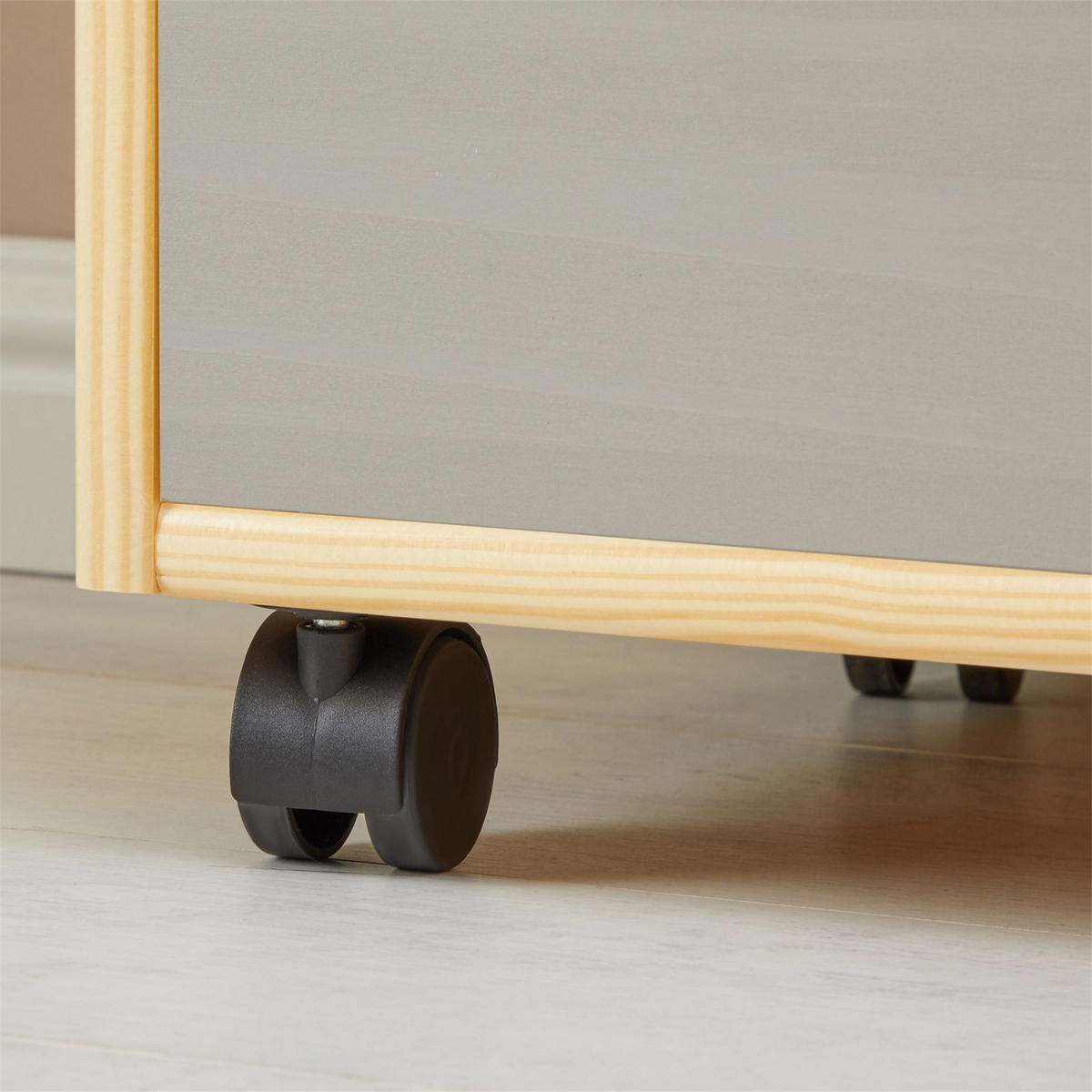 ROLLCONTAINER LAGOS - Naturfarben/Grau, Holz (35/65/40cm) - IDIMEX