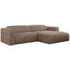 ECKSOFA PASADENA Braun Cord - Rechts Seite - Schwarz/Braun, Kunststoff/Textil (180/288cm) - MKS