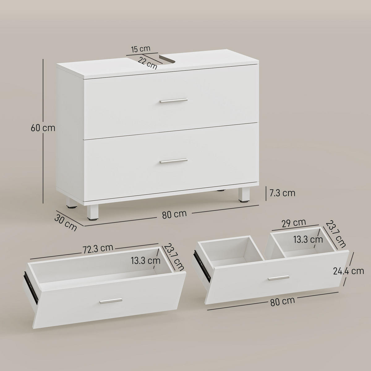 HÄNGESCHRANK Weiß 1 Stück - Weiß, Kunststoff (80/60/30cm) - GiPP