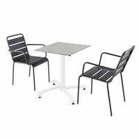 GARTENSET 3-tlg., Betonlaminat/grau - Grau, Holzwerkstoff - Oviala