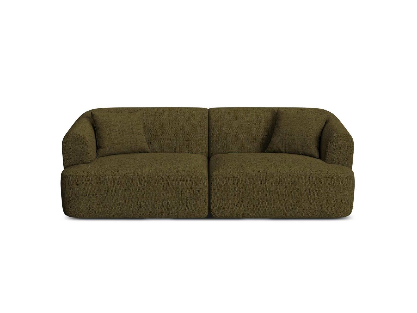 MODULARES-SOFA Campi aus strukturiertem Stoff grün 3 Sitzplätze - Grün, Textil (90/70/220cm) - Cosmopolitan Design
