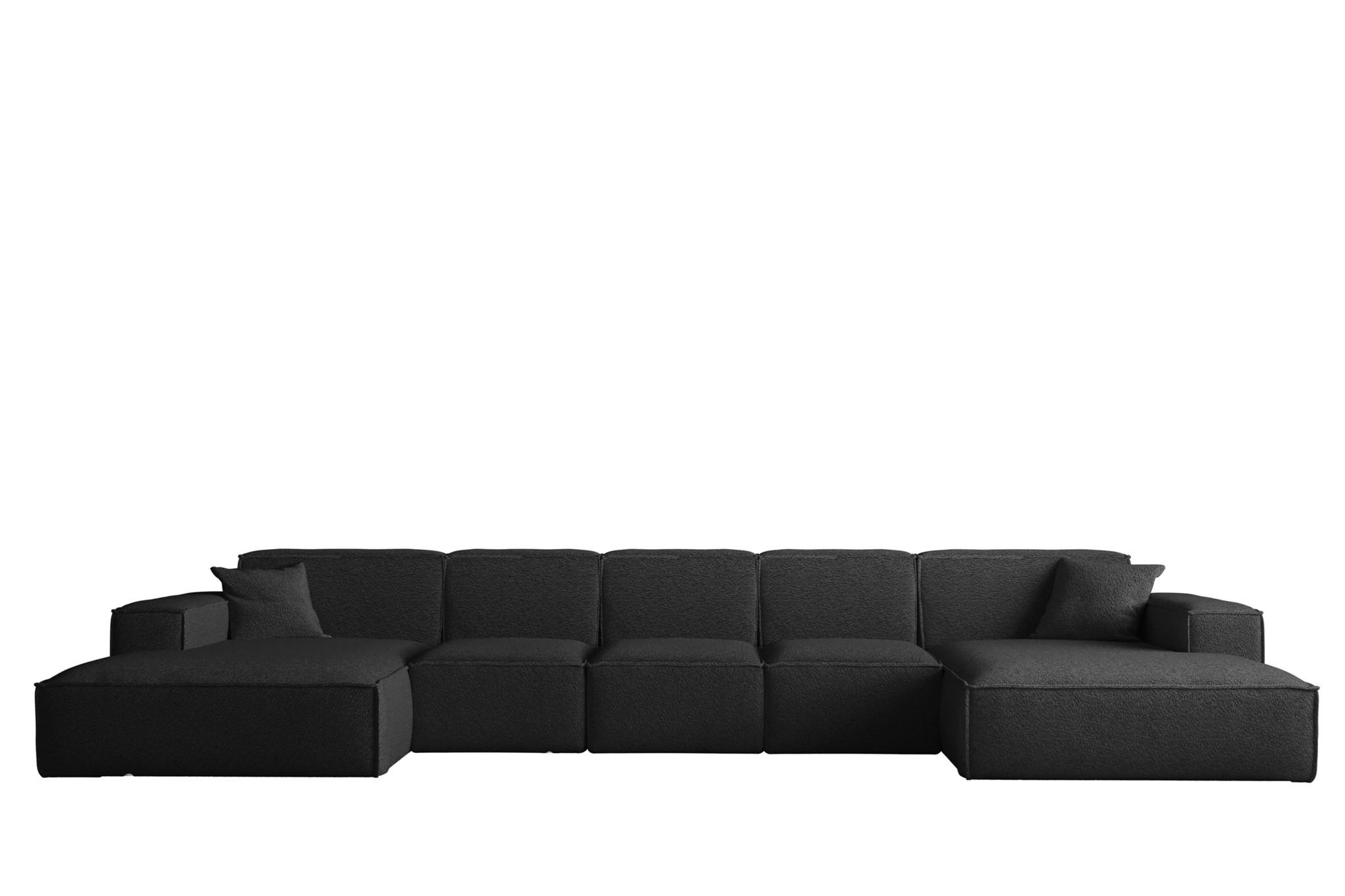 Fun Möbel Wohnlandschaft Schwarz 462x73x165 cm