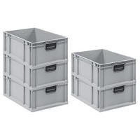 EUROBOX 5x Nextgen Portable Duo 22x40x60cm 44 Liter - Grau, Kunststoff (40/22/60cm) - PROREGAL
