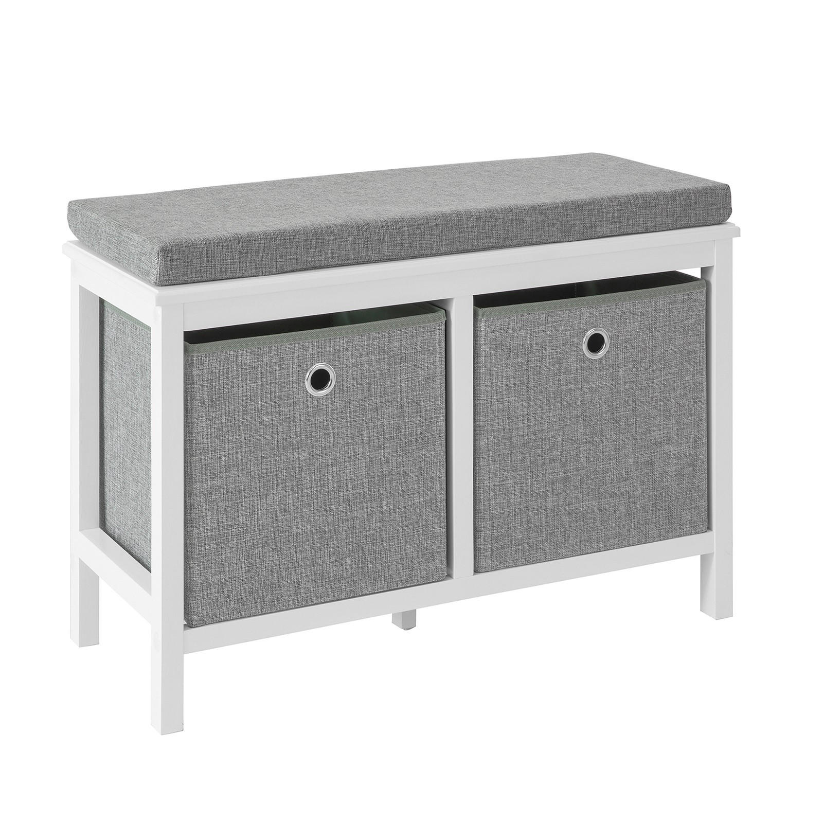 SCHUHBANK Weiß - Weiß, Holzwerkstoff (70/50/30cm) - SoBuy