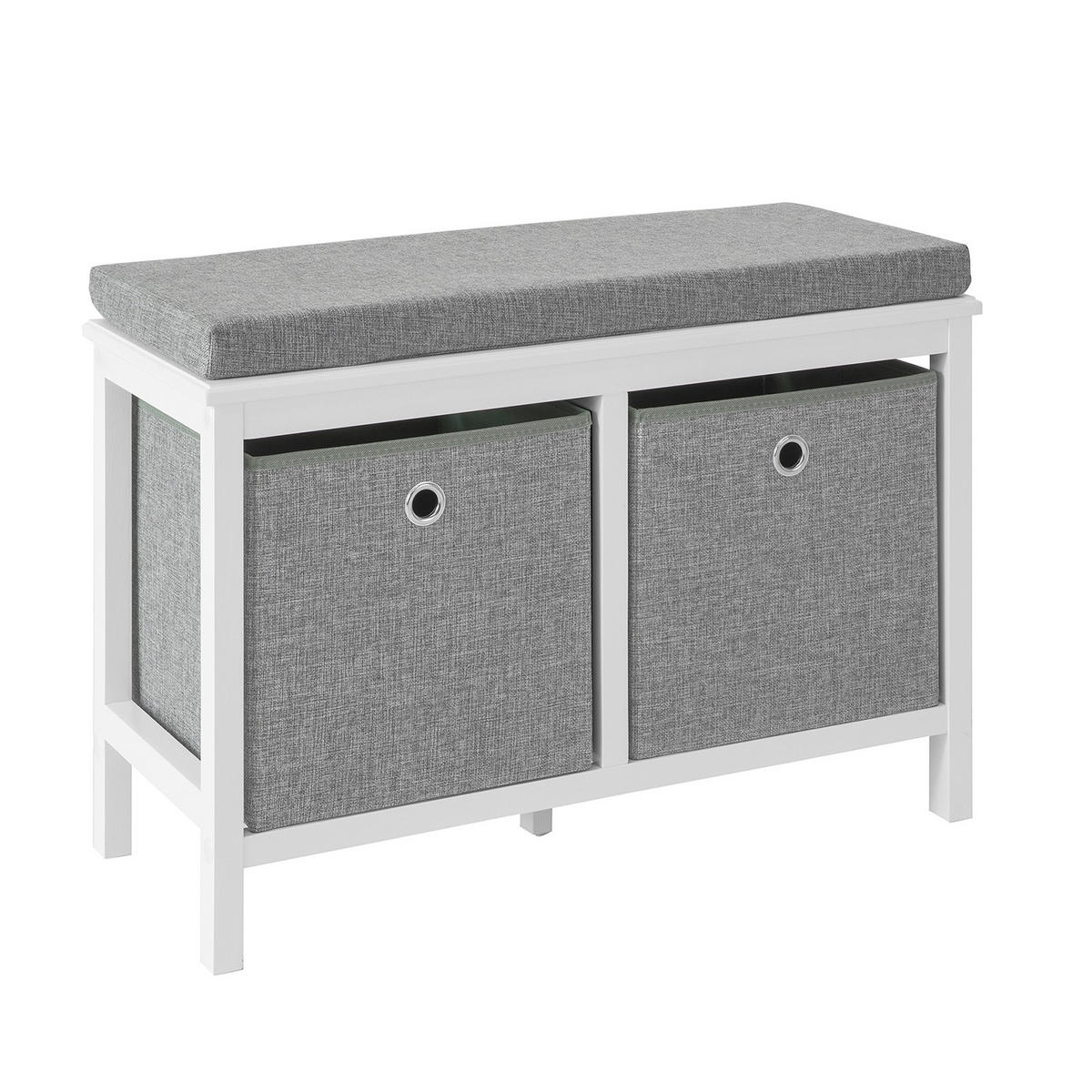 SCHUHBANK Weiß - Weiß, Holzwerkstoff (70/50/30cm) - SoBuy