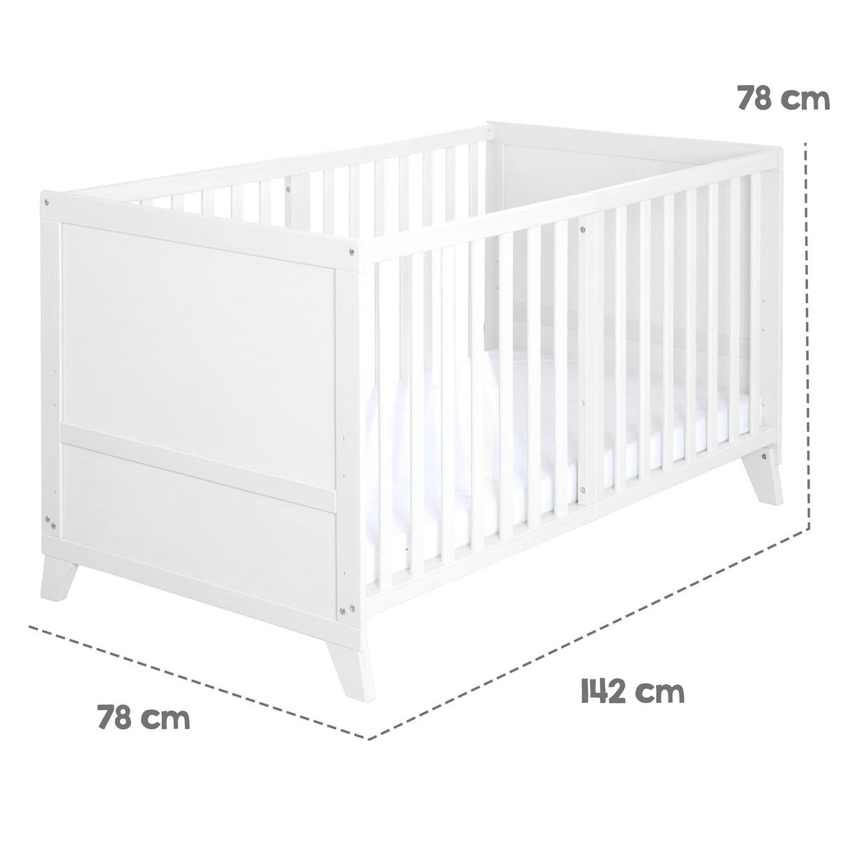 BABYBETTSET 'Woodland Buddies' 70 x 140 inkl. kompletter Ausstattung - Weiß / Pastellgrün - Weiß, Holz (70/140cm) - Roba