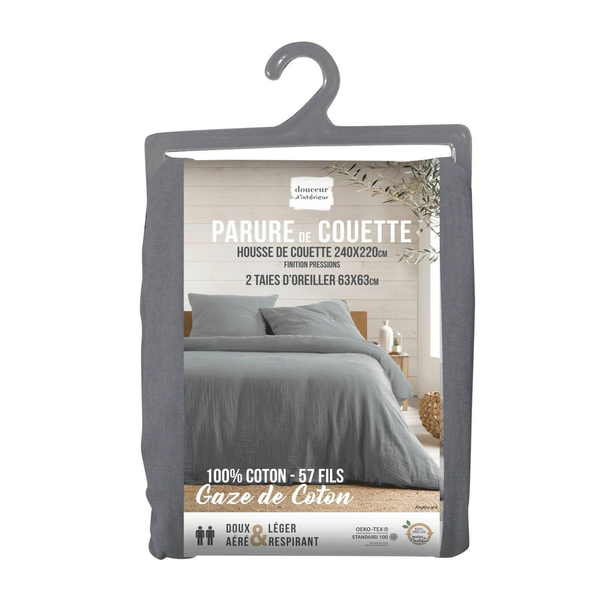 BETTWÄSCHE Angelia 240/220 cm - Grau, Naturmaterialien (220/240cm) - Douceur d´intérieur