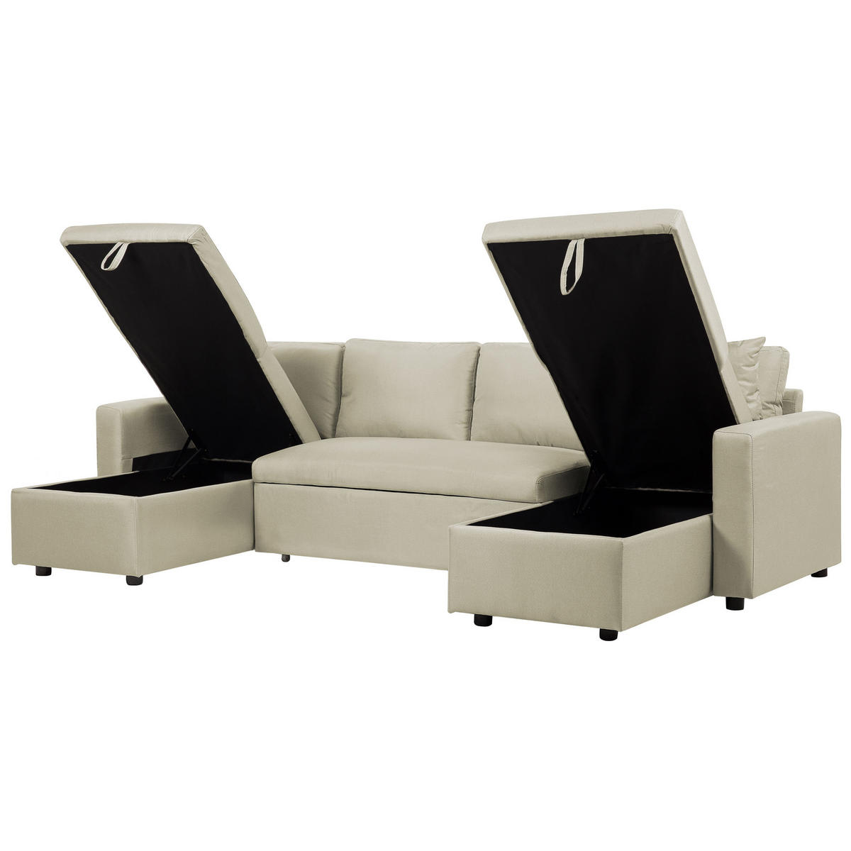 SCHLAFSOFA Polsterbezug Beige Sommen - Beige, Textil (287/86/147cm) - Beliani