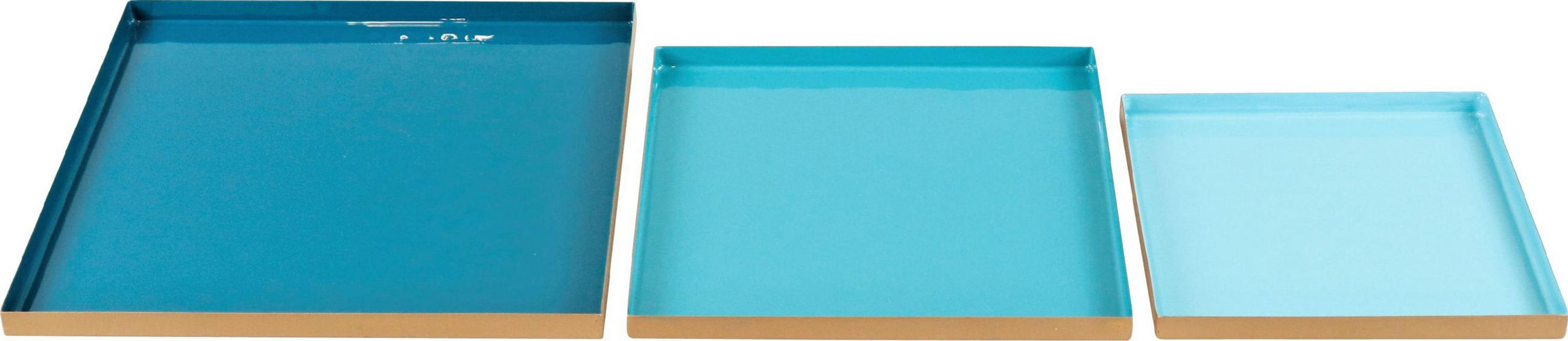 TABLETTS Deluxe blau Eisen 3er-Set - Blau, Metall (30/2/30cm) - FURNARO