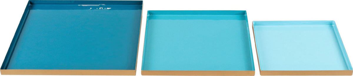 TABLETTS Deluxe blau Eisen 3er-Set - Blau, Metall (30/2/30cm) - FURNARO