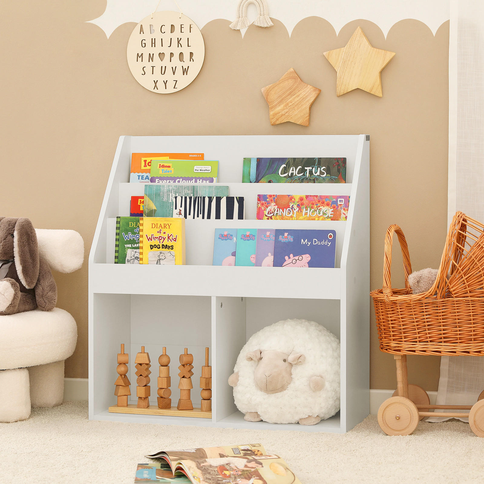 KINDERREGAL Weiß - Weiß, Holzwerkstoff (73/80/30cm) - SoBuy