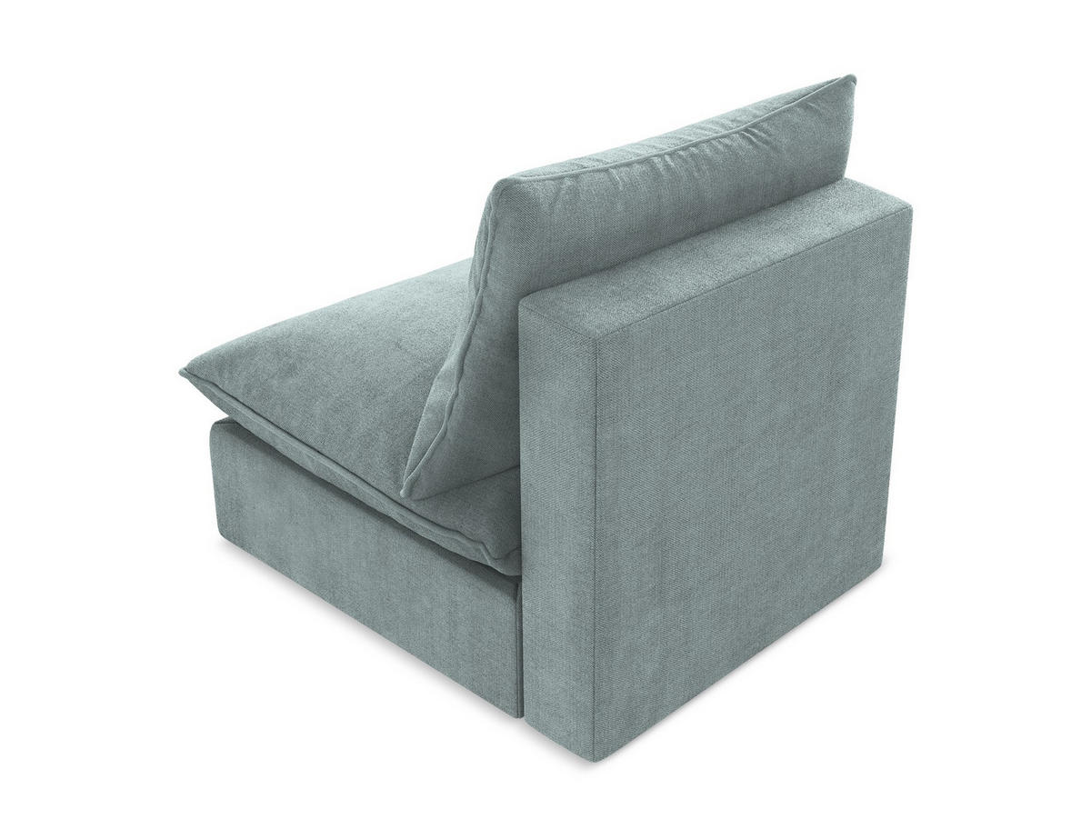 SOFAELEMENT Strukturstoff Blau - Pastellblau/Schwarz, Holzwerkstoff/Kunststoff (75/77/90cm) - Makamii