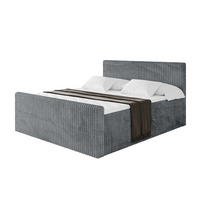 BOXBETT mit Matratze H4 und Lattenrost - TOLO-Z - 120x200 Cord - Dunkelgrau - Dunkelgrau, Holzwerkstoff (120/200cm) - ALTDECOR