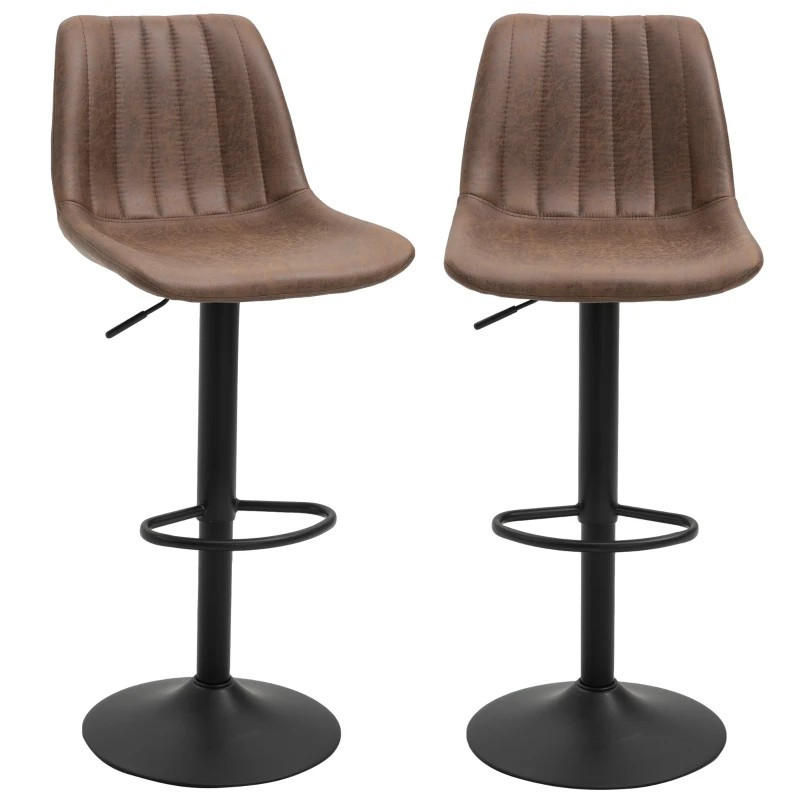 BARHOCKER DE-35987 2er Set mit Rückenlehne Braun - Braun, Metall (46.5/110/43cm) - ComfortXL
