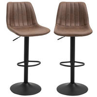 BARHOCKER DE-35987 2er Set mit Rückenlehne Braun - Braun, Metall (46.5/110/43cm) - ComfortXL
