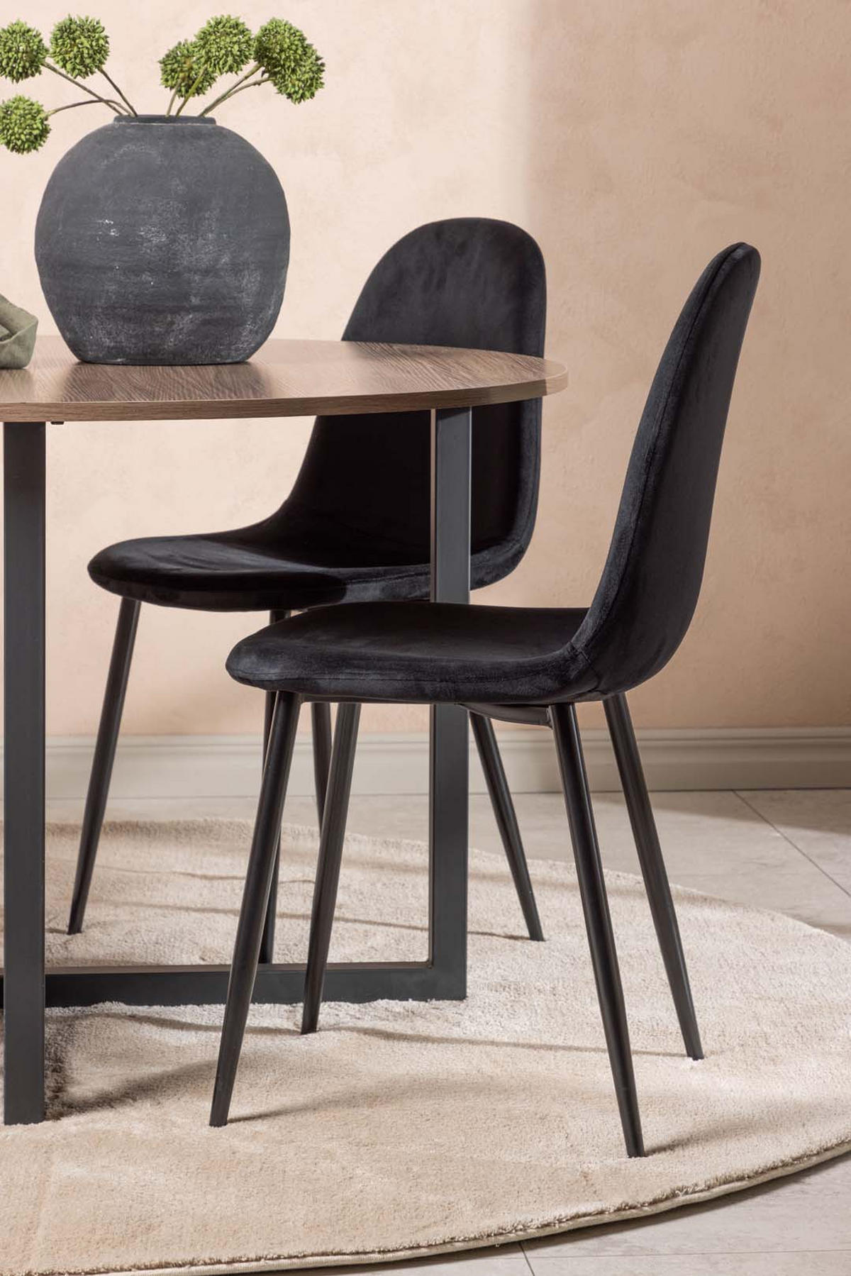 TISCHGRUPPE Nussbaum - Schwarz, Holzwerkstoff (120/75/120cm) - ebuy24