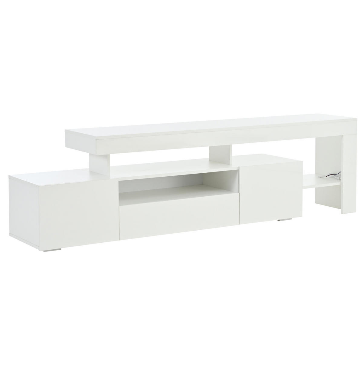TV-ELEMENT mit LED 192 x 37 x 53 cm Hochglanz Weiß - Weiß, Holzwerkstoff (37/53/192cm) - Beauniv