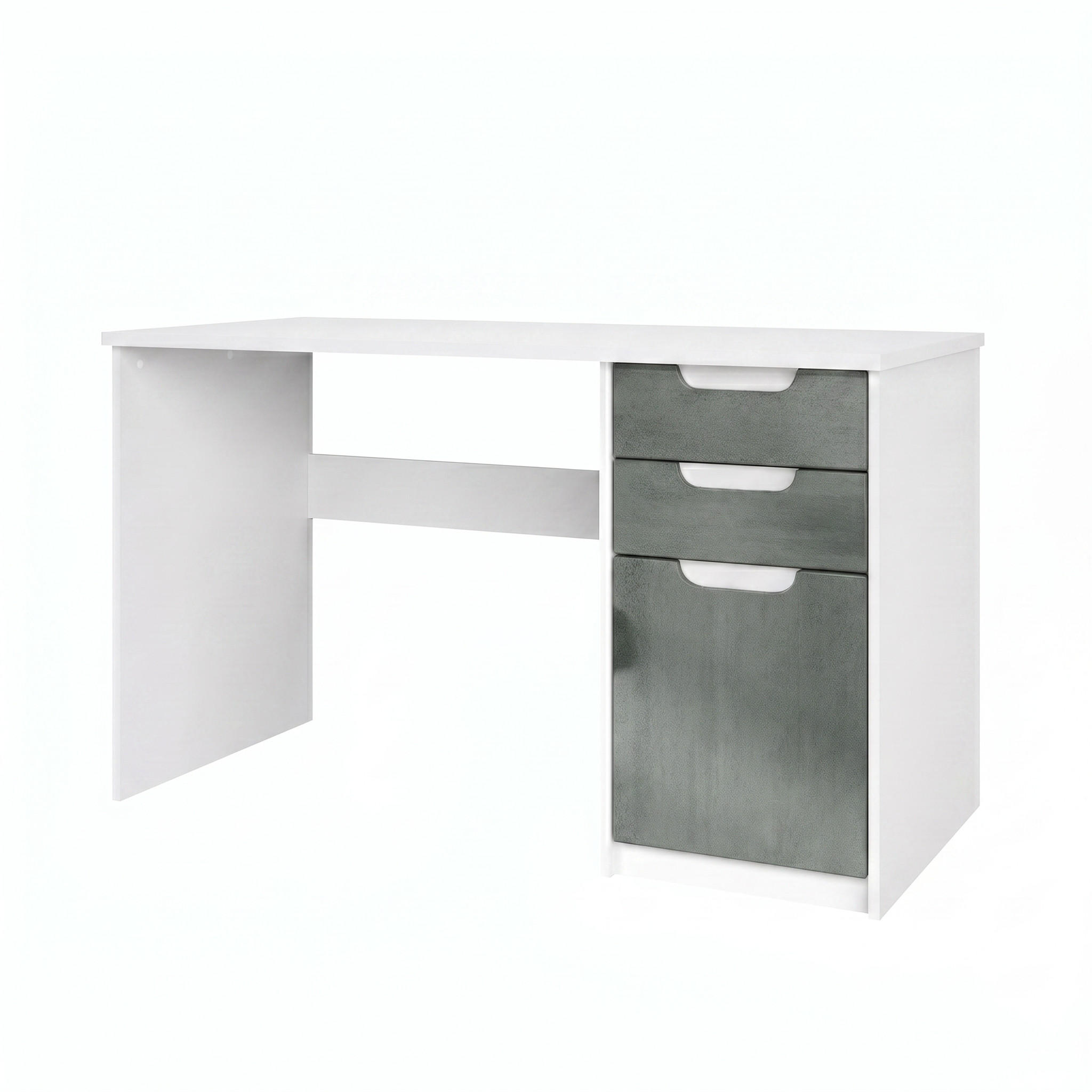 SCHREIBTISCH Logan Fronten in Beton Dunkel Optik - Dunkelgrau, Holzwerkstoff (60/129/76cm) - Vladon