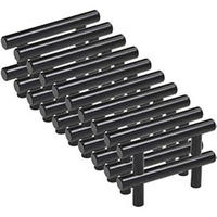 MÖBELGRIFF Schwarz 20er-Set 96 mm T-Griff - Schwarz, Leder (0.1/2.5/1.5cm)