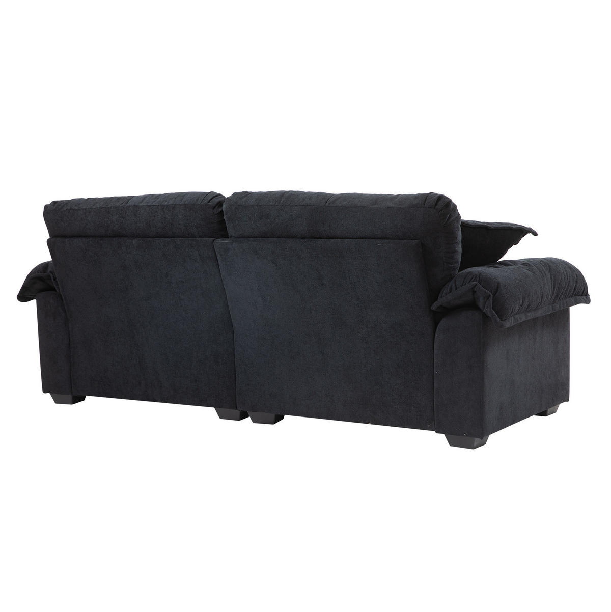2-SITZER Sofa Chenille mit tiefem Sitz, Memory-Schaum 213,4/90,1/87,6 cm Schwarz - Schwarz, Textil (90.1/87.6/213.4cm) - Redom