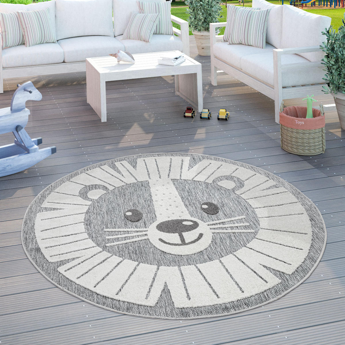 KINDERTEPPICH 200/200 cm Tweet 464 - Grau, Kunststoff (200/200cm) - Paco Home