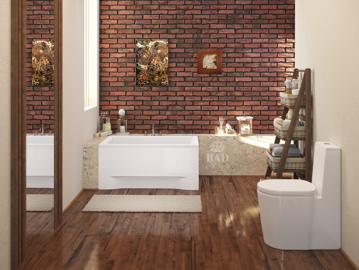 BADEWANNE Rechteck CAPRI 100/70 Ablauf & Füße - Weiß, Kunststoff (70/54.5/100cm) - bad land