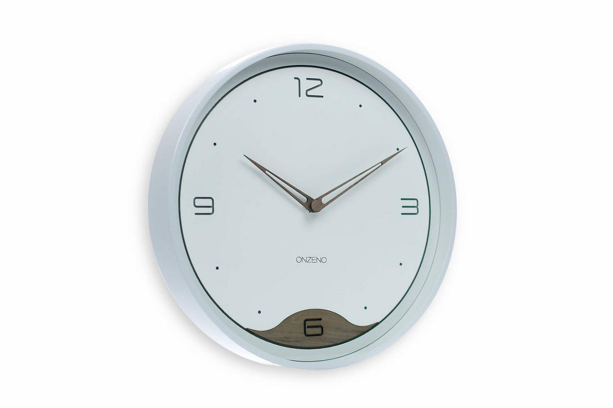 WANDUHR Design Weiß 31/31 cm - Weiß, Holzwerkstoff (30.5/30.5/4cm) - ONZENO