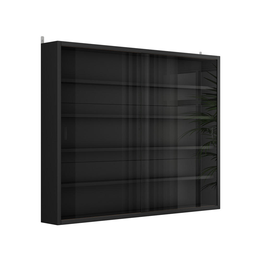 NÁSTĚNNÁ VITRÍNA Showla Černá - černá, kompozitní dřevo (80/60/10cm) - Vicco